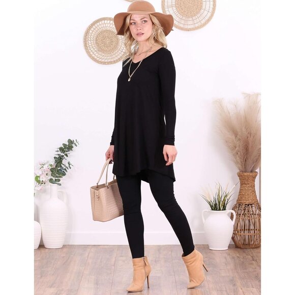 Women's Rayon Spandex Tunic Top Plus Size Casual Dressy with Floral Prints - Picture 4 of 6